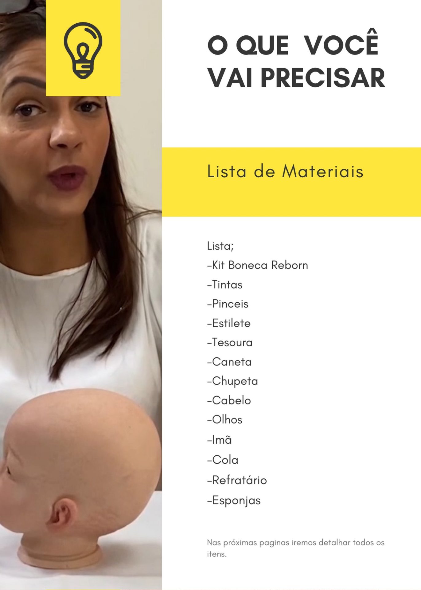 Lista de Materiais Bebe Reborn